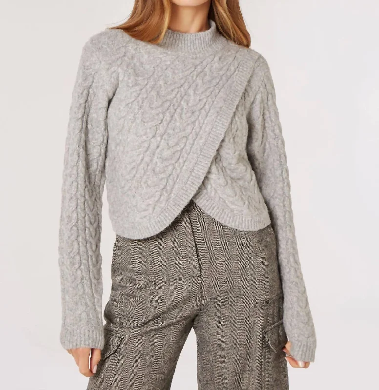 Cable Sweater In Gray Streetwear Style for 