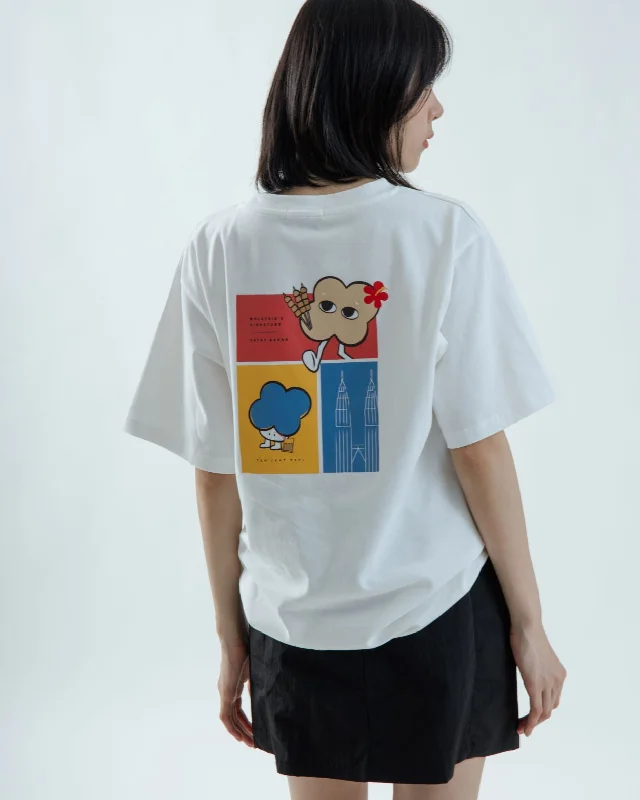 LULU Malaysia's Signature Oversize Graphic Tee (White) Refined Women's Hand - crafted LULU Malaysia's Signature Oversize Graphic Tee (White) Refined Women's Hand - crafted