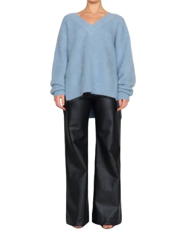 Allie Sweater In Dusty Blue Refined Women's Hand - crafted