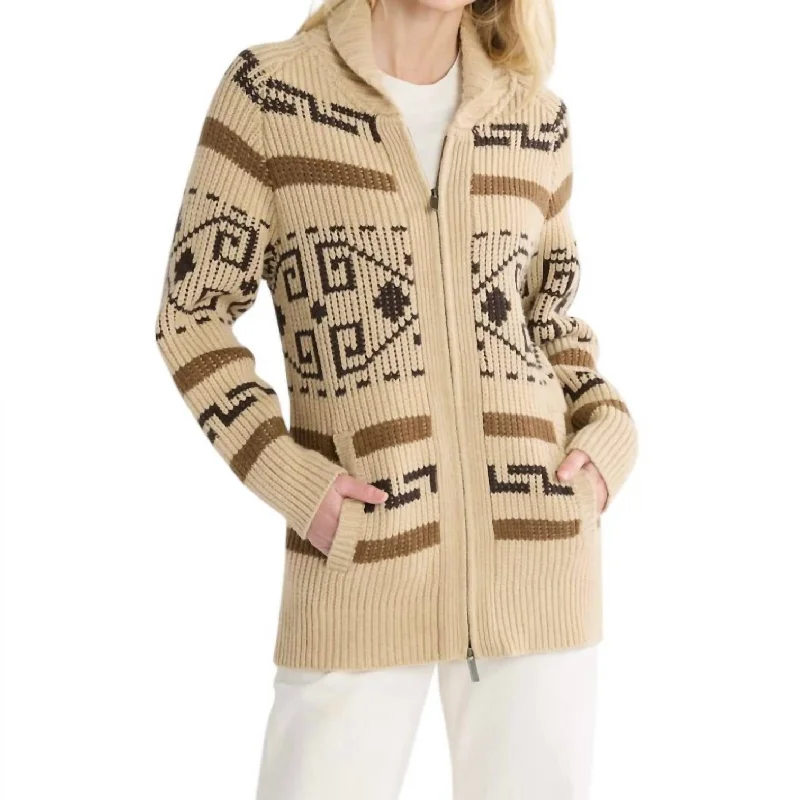 Westerley Cardigan In Tan/brown Disco