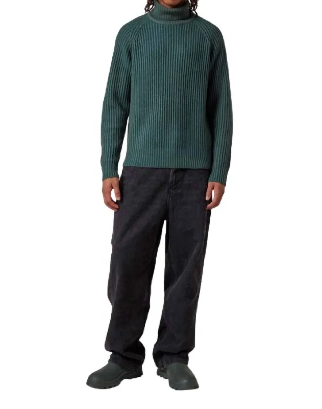Ettore Turtle Neck Sweater Top In Green Gable Practical Women's Quick - dry