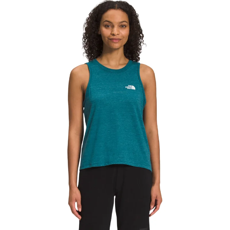 The North Face Women's Simple Logo Tank - Blue Coral Heather Sleek Women's Metallic