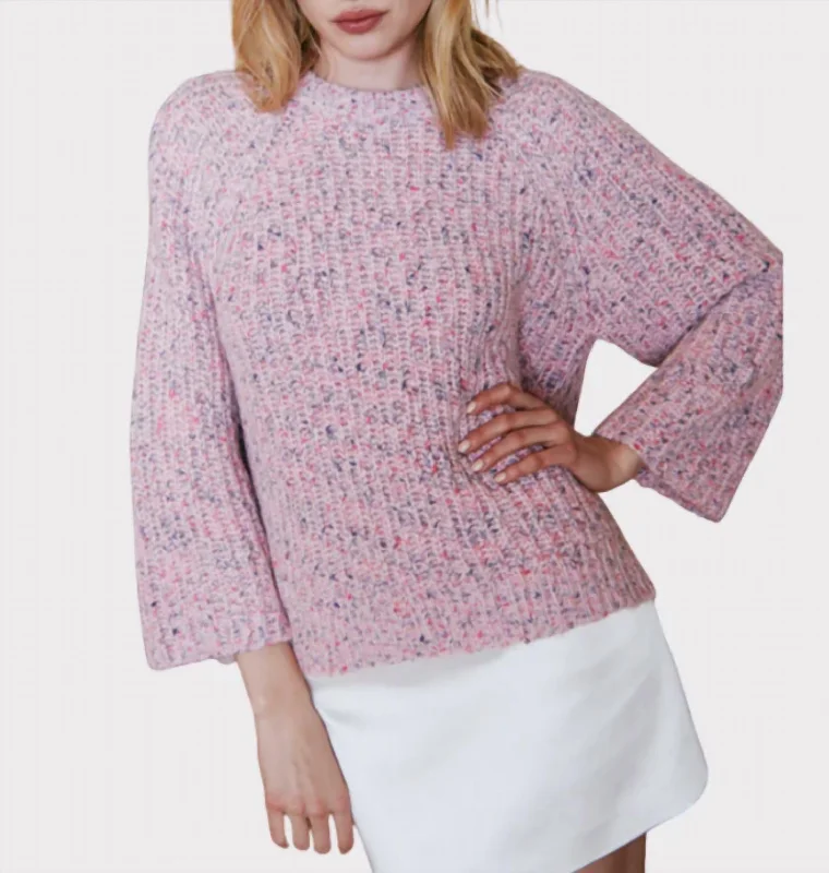 Shaker 3/4 Sleeve Hi Lo Crew In Birthday Cake Elegant Women's Formal 