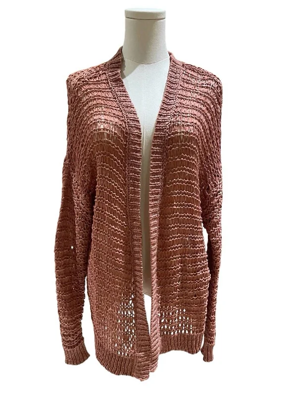Women's Open Knit Lightweight Cardigan In Orange Modern Women's Tech