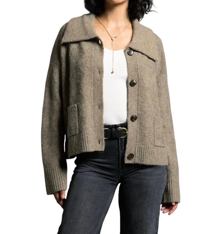 Delphine Cardigan In Desert Tan Modern Women's 