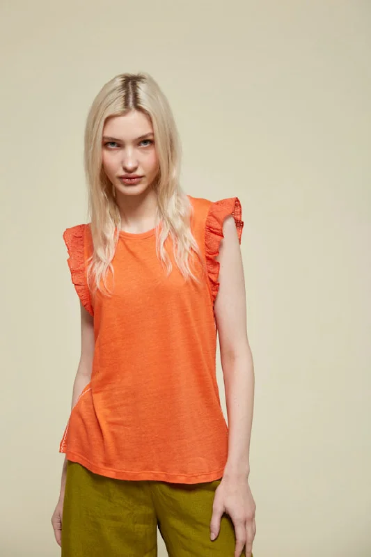 84276238 Ruffled Sleeve T-Shirt - Orange Street