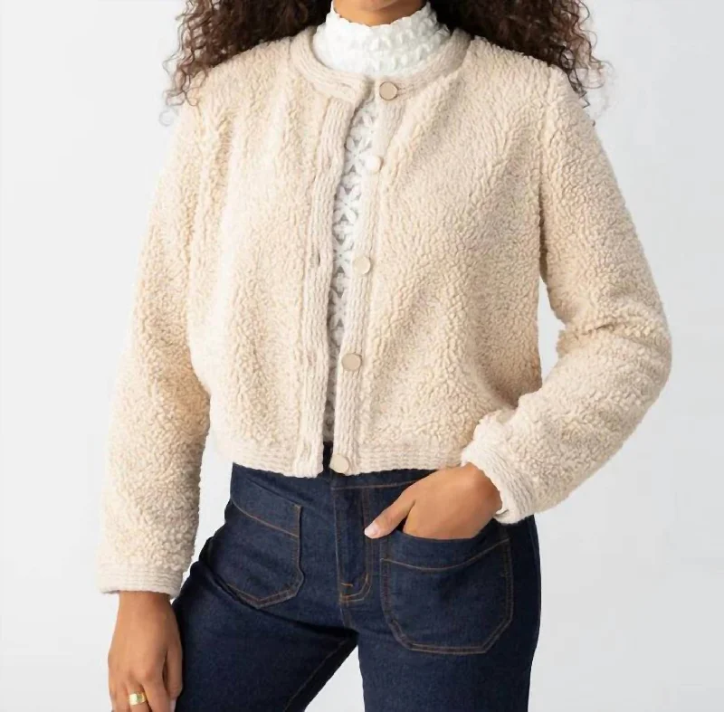 Cozy Cardigan In Cream Bold Women's Animal Print