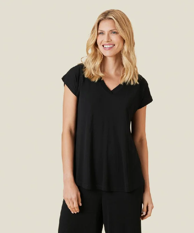1002960 MaEfa Basic Top  - Black Elegant Women's 
