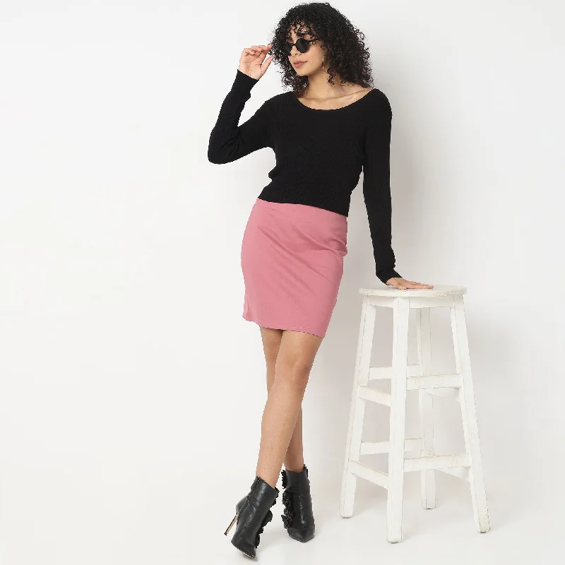 Regular Fit Solid T-Shirt Cozy Women's Winter