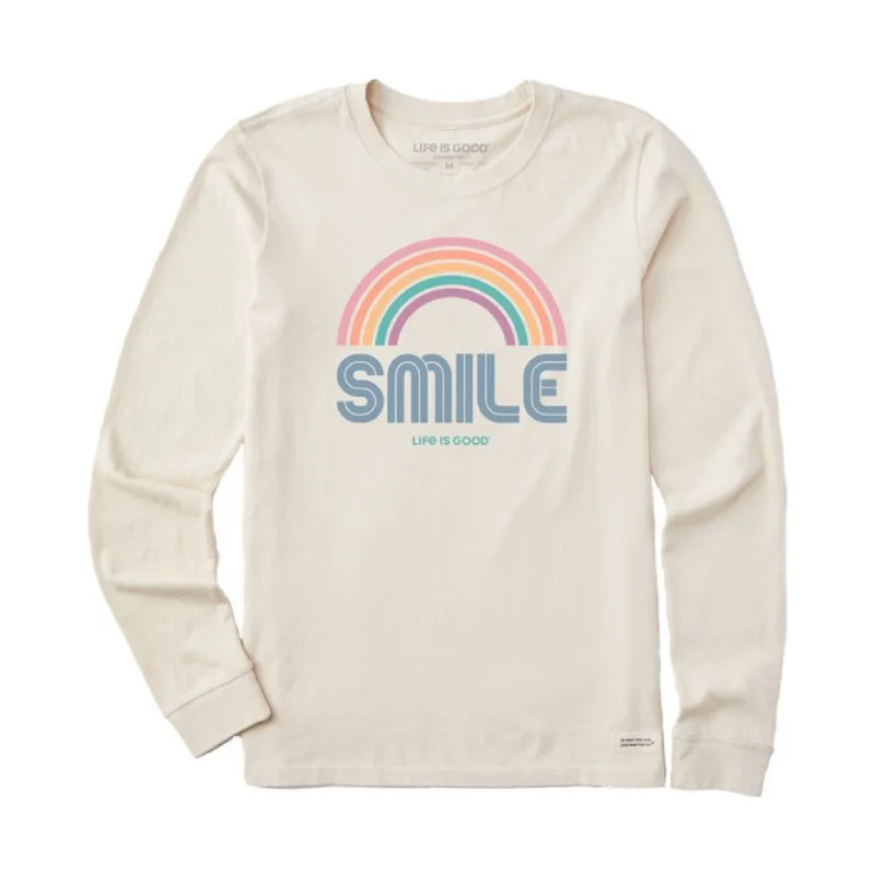 Life is Good Women's Smile Rainbow Crusher Lite Tee - Putty White - ONLINE STORE CREDIT/EXCHANGE ONLY Youthful Women's Anime - inspired Life is Good Women's Smile Rainbow Crusher Lite Tee - Putty White - ONLINE STORE CREDIT/EXCHANGE ONLY Youthful Women's Anime - inspired