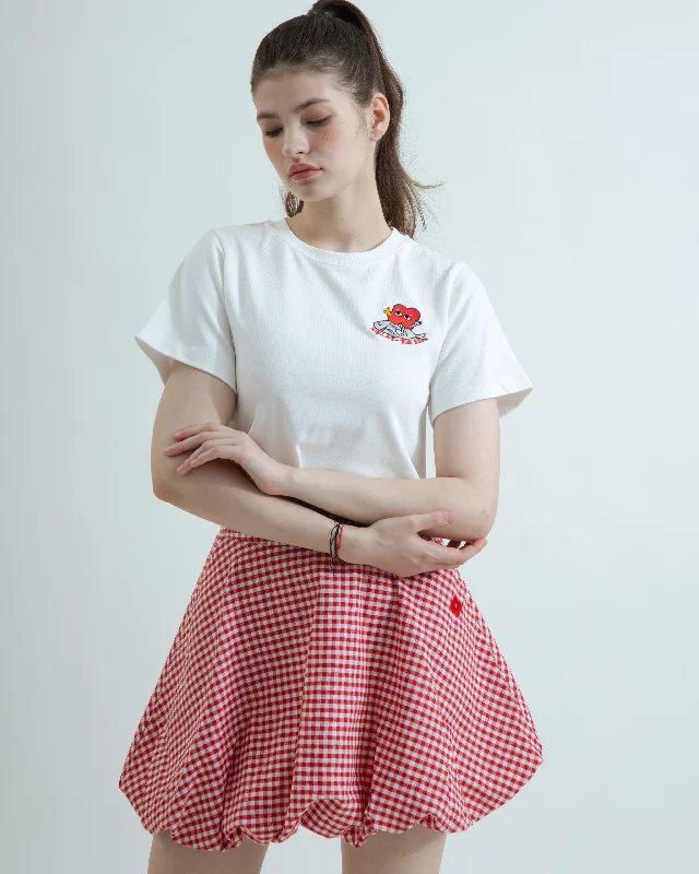 LULU Nian Nian You Yu Crop Tee (White) Street