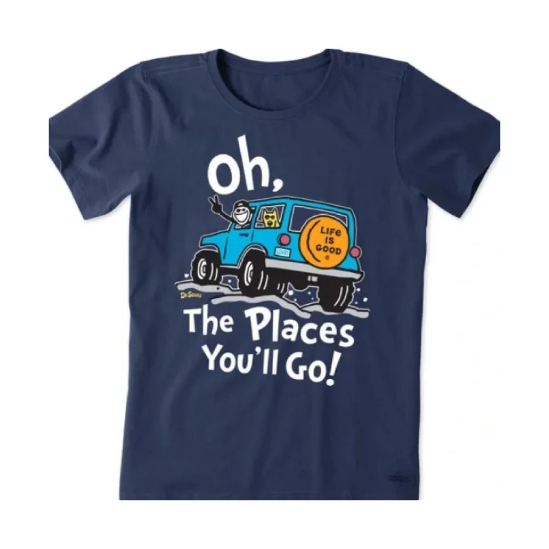 Life Is Good Women's Dr. Seuss Oh The Places You'll Go Crusher Tee - Darkest Blue - ONLINE STORE CREDIT/EXCHANGE ONLY Stylish Women's Tropical Life Is Good Women's Dr. Seuss Oh The Places You'll Go Crusher Tee - Darkest Blue - ONLINE STORE CREDIT/EXCHANGE ONLY Stylish Women's Tropical