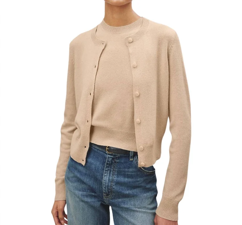 March Cardigan In Taupe Relaxed Women's Beachy