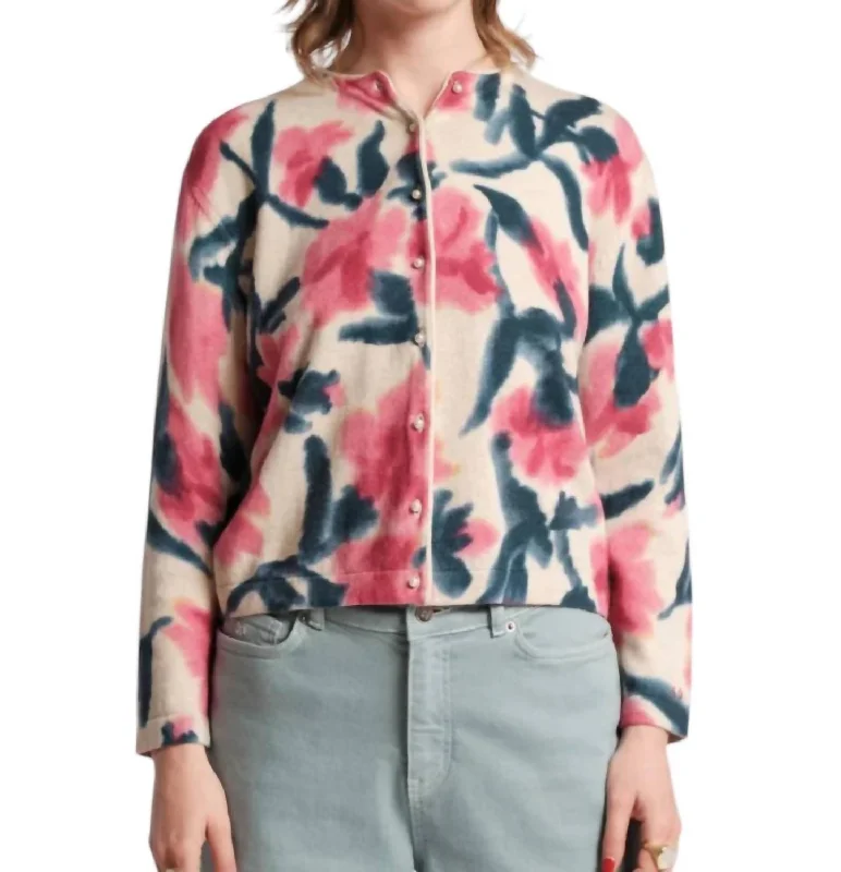 Darling Cardigan In Pink Multi Artistic Women's Avant - 