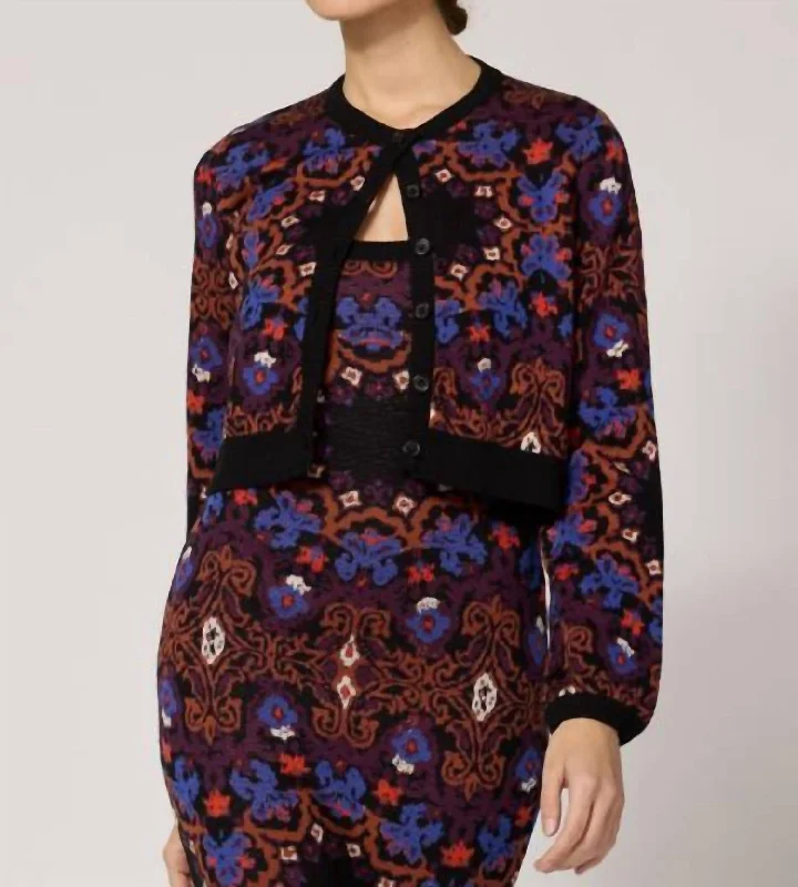 Marybeth Sweater Cardigan In Venezia Print Street