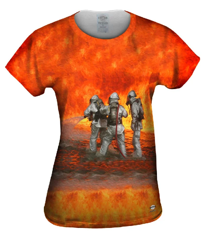Wall Of Flame Firefighters Casual Women's Loose - fitting