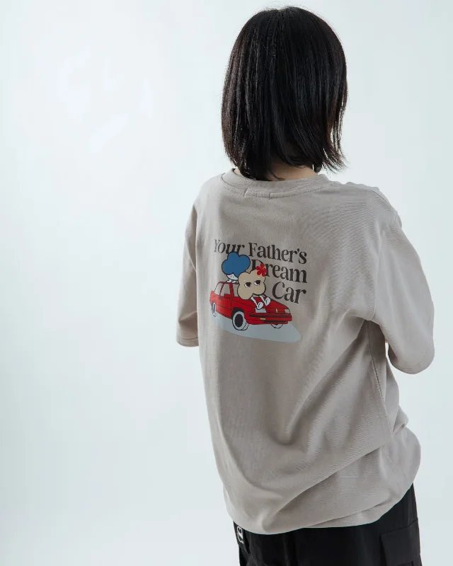 LULU Dream Car Oversize Graphic Tee (Khaki Grey) Casual Women's Loose - fitting