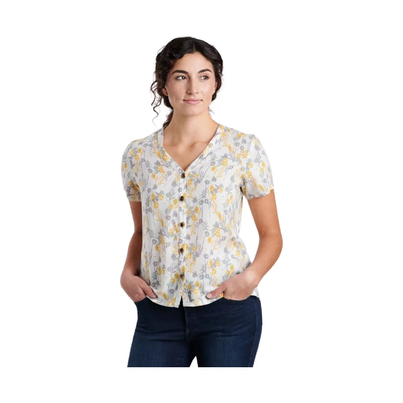Kuhl Women's Hadley Short Sleeve Top - Ivory Print - ONLINE STORE CREDIT/EXCHANGE ONLY Luxurious Women's High -  end
