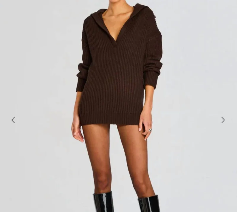 Shy Oversized Sweater In Ash Brown Street