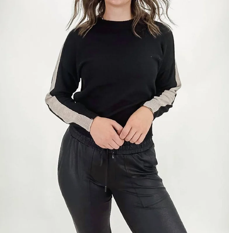Nicole Sweater In Black/latte Sporty Women's Athleisure 