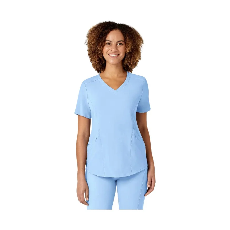 WonderWink Women's Renew V Neck Scrub Top - Powder Blue - ONLINE STORE CREDIT/EXCHANGE ONLY Polished Women's Silk WonderWink Women's Renew V Neck Scrub Top - Powder Blue - ONLINE STORE CREDIT/EXCHANGE ONLY Polished Women's Silk