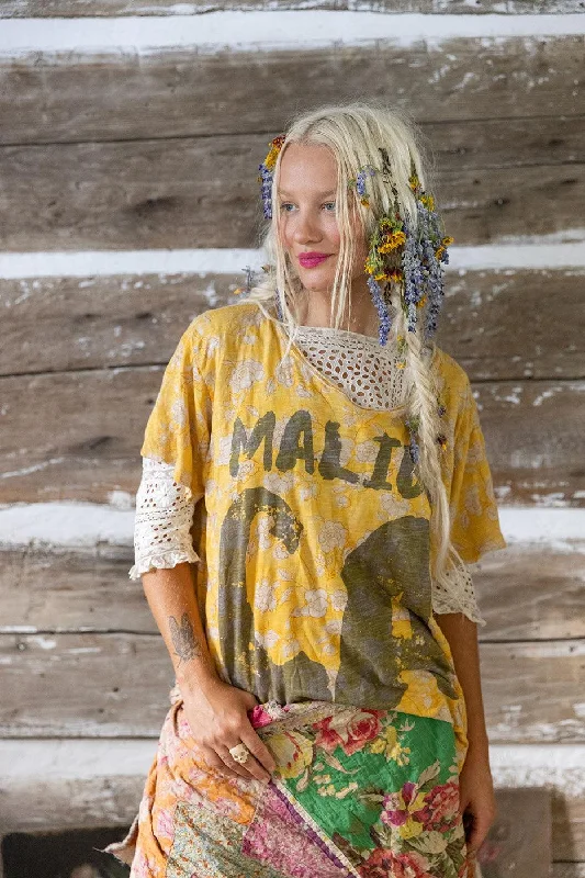 Block Print Malibu CA Tee Laid - back Women's Style