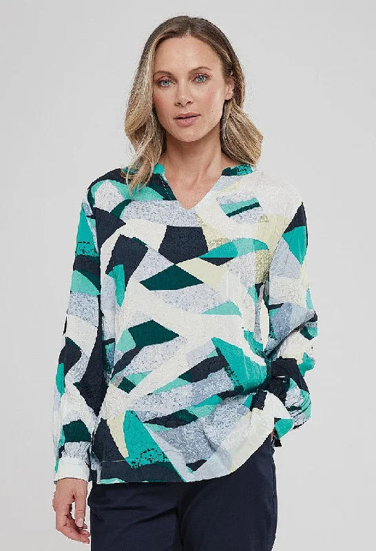 Lindsy Top Sultra Print – Blue Mix Edgy Women's Punk