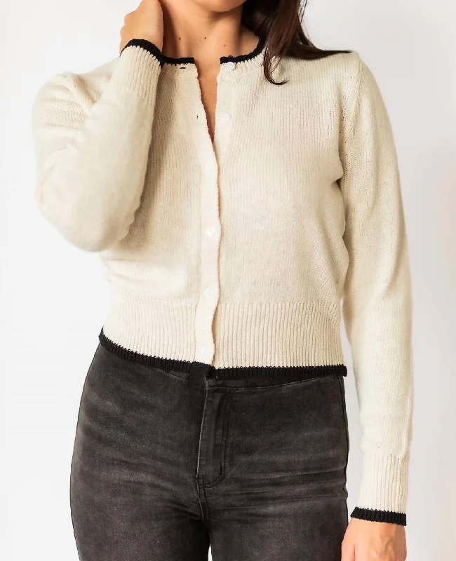 Emily Cardigan In White Refined Women's 