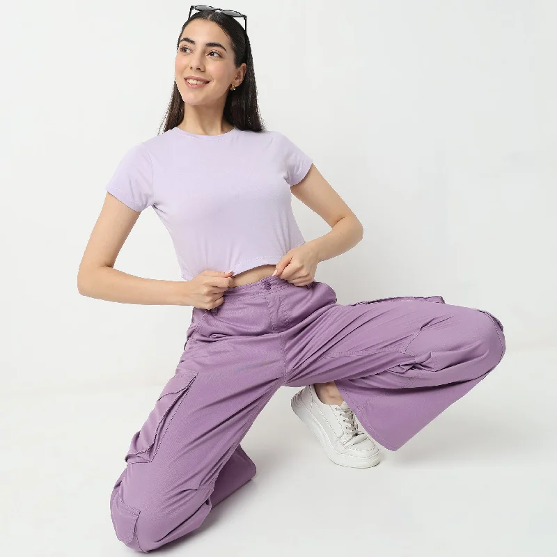 Slim Fit Solid T-Shirt Modern Women's Tech