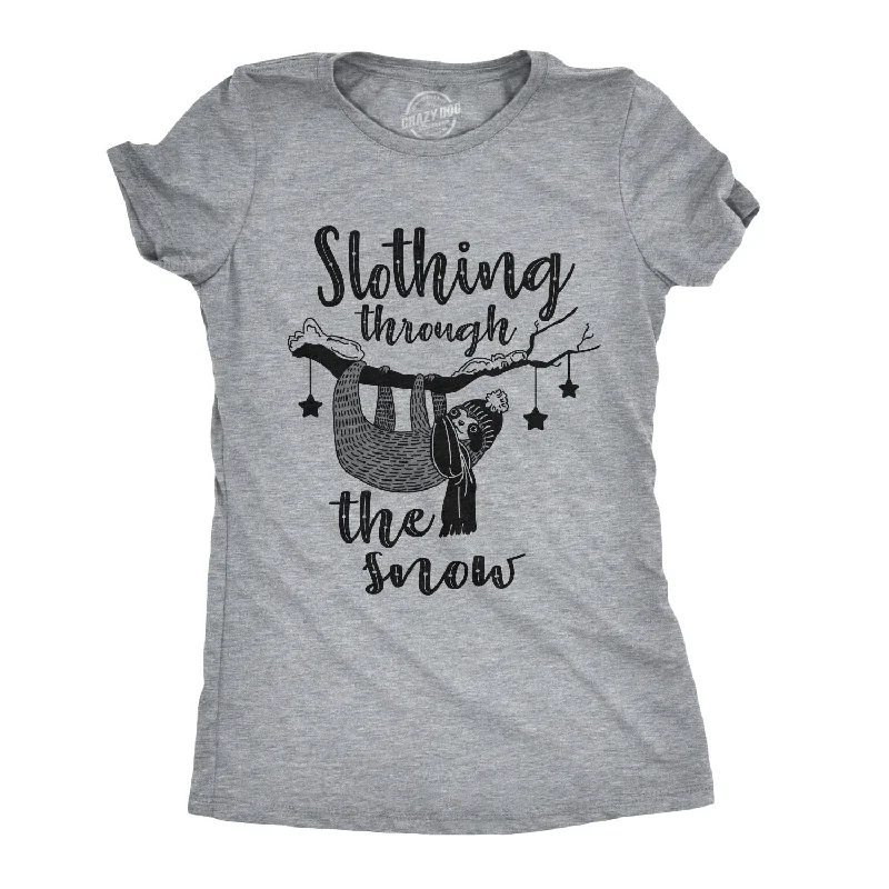 Slothing Through The Snow Women's T Shirt Monochromatic Office Style