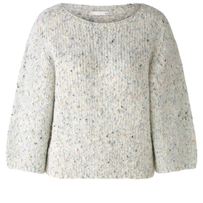 Women's Pullover Sweater In Light Grey Blue Trendy Women's 