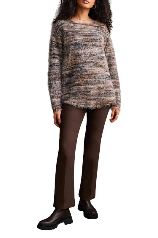 Soft Lux Eyelash Sweater In Walnut Earthy Women's 
