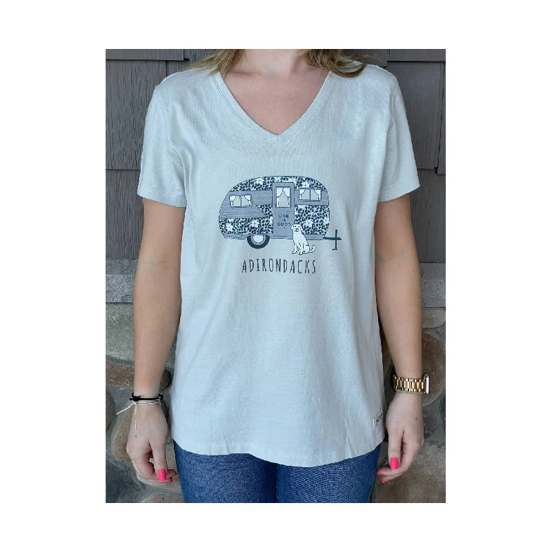 Life Is Good Women's Adirondacks Exclusive Floral Tee - Fog Gray Youthful Women's Anime - inspired Life Is Good Women's Adirondacks Exclusive Floral Tee - Fog Gray Youthful Women's Anime - inspired