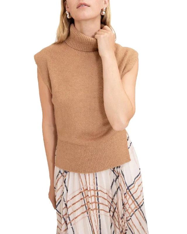 Aaron Sweater Top In Camel Youthful Women's Anime - inspired