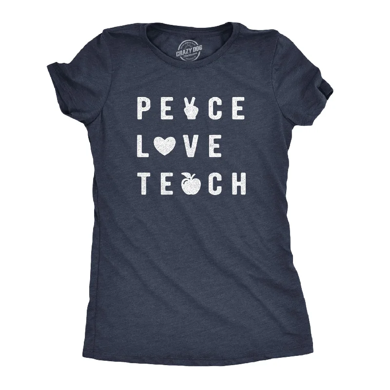 Peace Love Teach Women's T Shirt Vacation