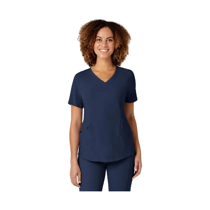 WonderWink Women's Renew V Neck Scrub Top - Navy Stylish Women's Neon