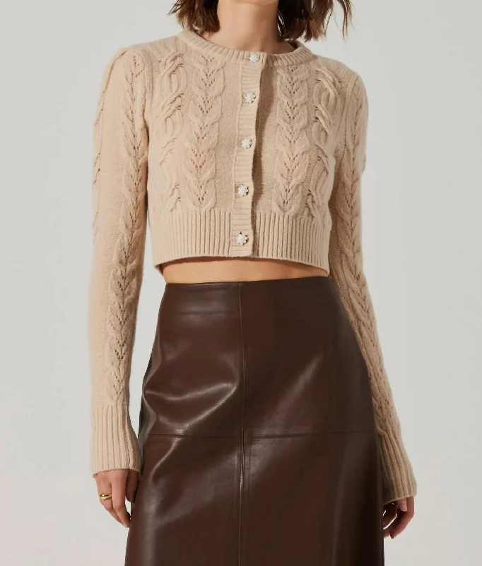 Peri Knit Cropped Cardigan In Vanillia Modern Women's 