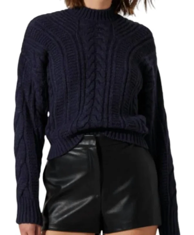 Laverne Sweater In Navy Luxurious Women's High -  end