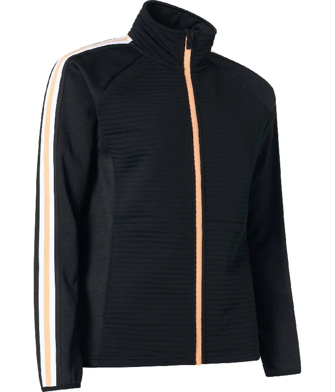 Women Turnberry 3D Stripe Fullzip Cardigan In Black Hip Women's Retro