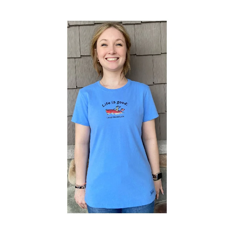 Life Is Good Women's Lake Champlain Exclusive Cruiser Tee - Cornflower Blue Stylish Women's Tropical Life Is Good Women's Lake Champlain Exclusive Cruiser Tee - Cornflower Blue Stylish Women's Tropical