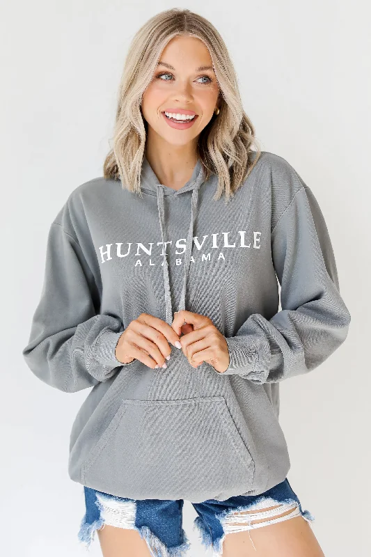 Grey Huntsville Alabama Hoodie Edgy Women's Punk