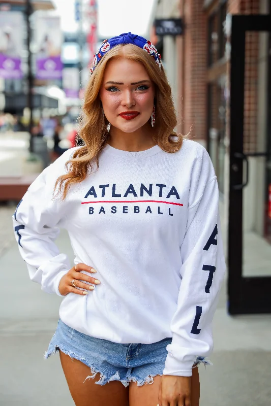 White Atlanta Baseball Sweatshirt Confident Women's High - fashion
