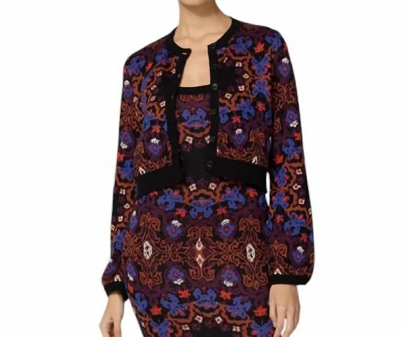 Marybeth Sweater Cardigan In Venezia Print Rugged Women's Outdoor 