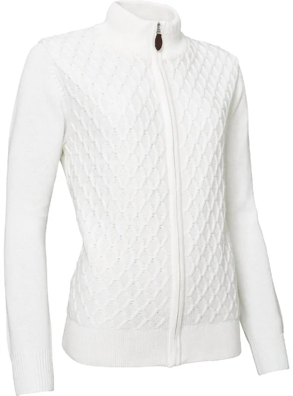 Women Knitted Avondale Cardigan In Vanilla Women