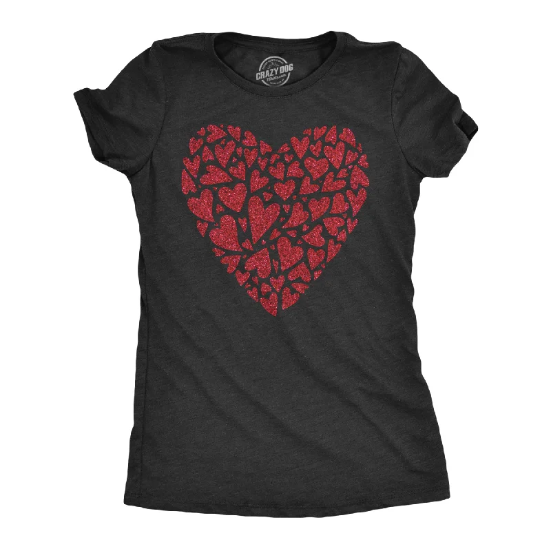 Glitter Heart Women's T Shirt Sophisticated Women's Tailored