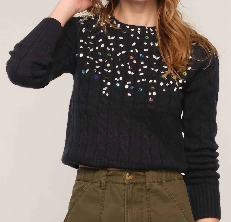 June Sweater In Black Cozy Women's Winter