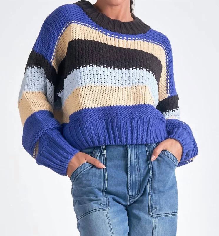 Ubah Stripe Sweater In Blue performance