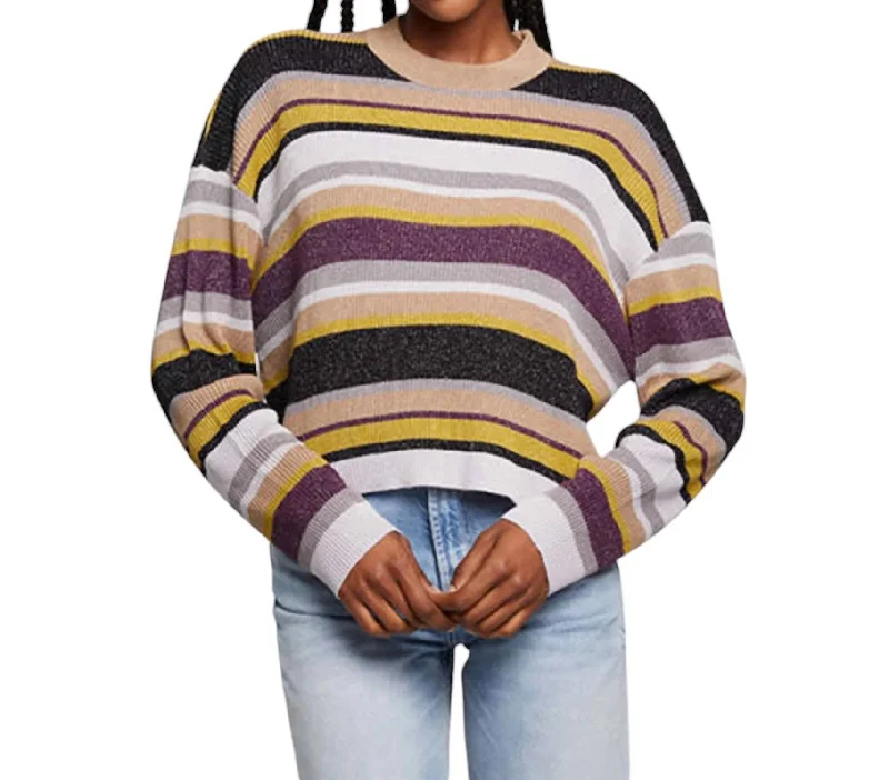 Ramonee Haight Pullover Sweater In Stripe Youthful Women's Pop