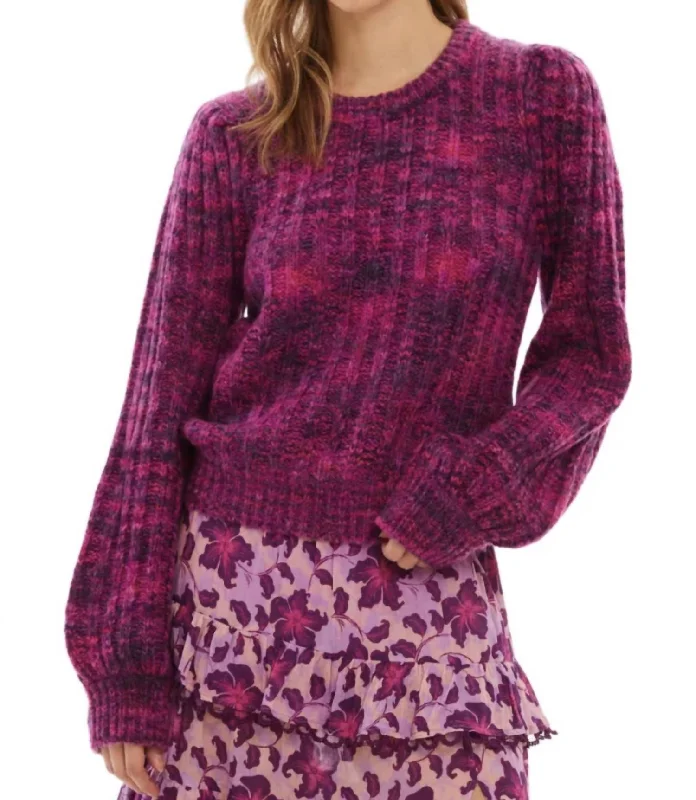 Waverly Sweater In Pink Spacedye Vintage Women's 1970S 