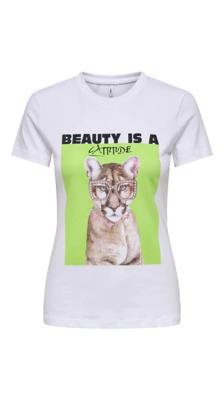 Vibe Cattitude Tee Trendy Women's Oversized